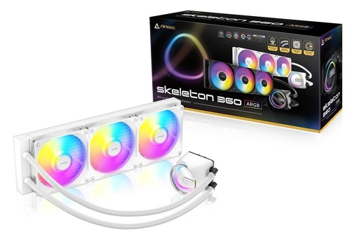 Abanico para CPU Antec skeleton-360 white ARGB (liquid cooling) 360MM, incluye tres