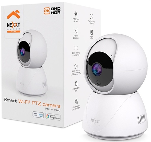 Cámara de vigilancia Nexxt (home automation), WIFI 2K, PTZ, 360 grados, detector de