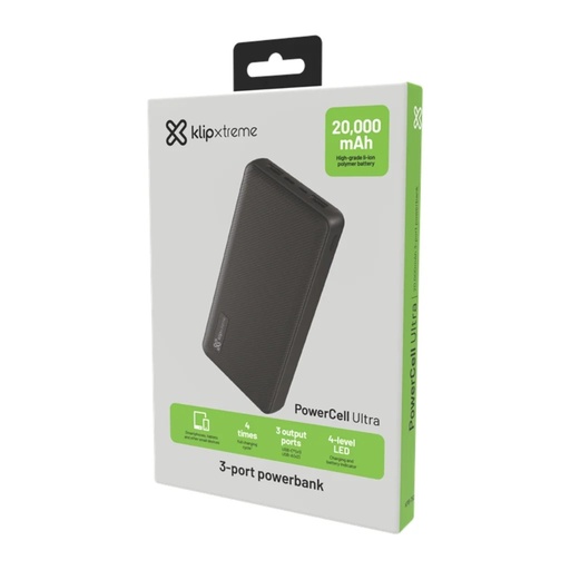 Cargador móvil (power bank) Klip Xtreme 20000MAH, 2X USB-a + 2X USB-c (KPB-750)