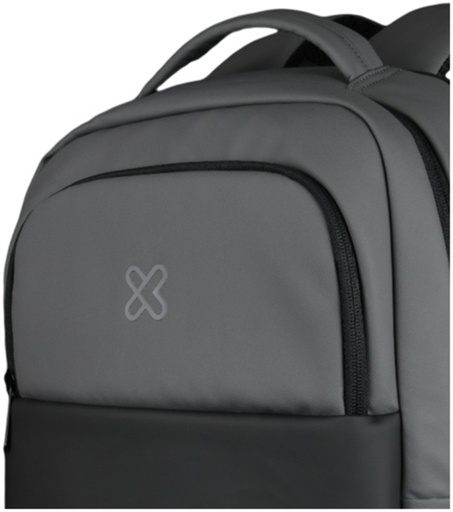 Bulto para laptop Klip Xtreme execback 15.6" tipo mochila, soporta hasta 33 LBS, gris