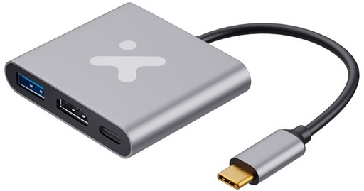 Adaptador multipuertos Xtech 3 en 1 (docking), USB-C, 1X HDMI / 1X USB-a 3.0 / 1X USB-c