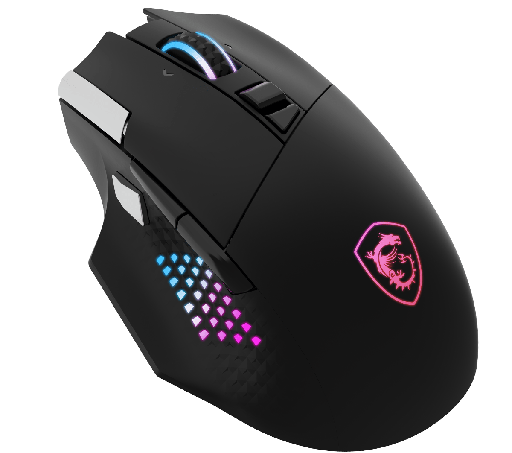 Mouse MSI versa pro W, wireless 2.4 GHZ, USB 2.0, bluetooth 5.3, sensor optico, 26000 DPI