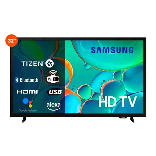 Televisor Samsung 32" LED HD (1366 x 768), smart TV, tasa de refresco 60 HZ, procesador